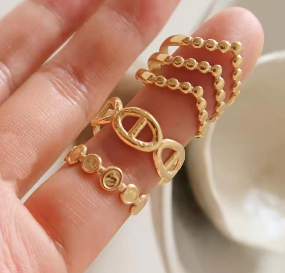 Adjustable Open 3 Layered Ring