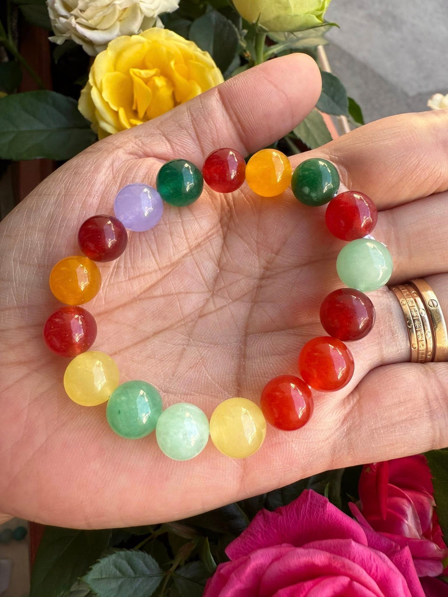 Colored Jadeite Jade smooth Round 10mm Multicolor