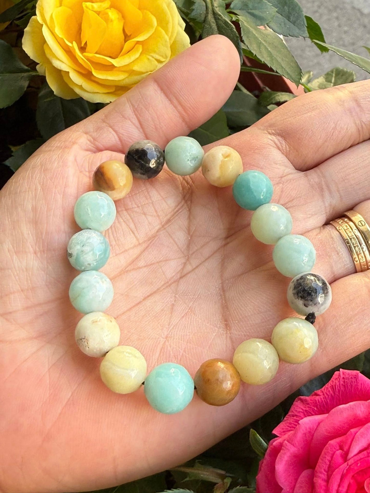 Multicolor Faceted Amazonite 10mm