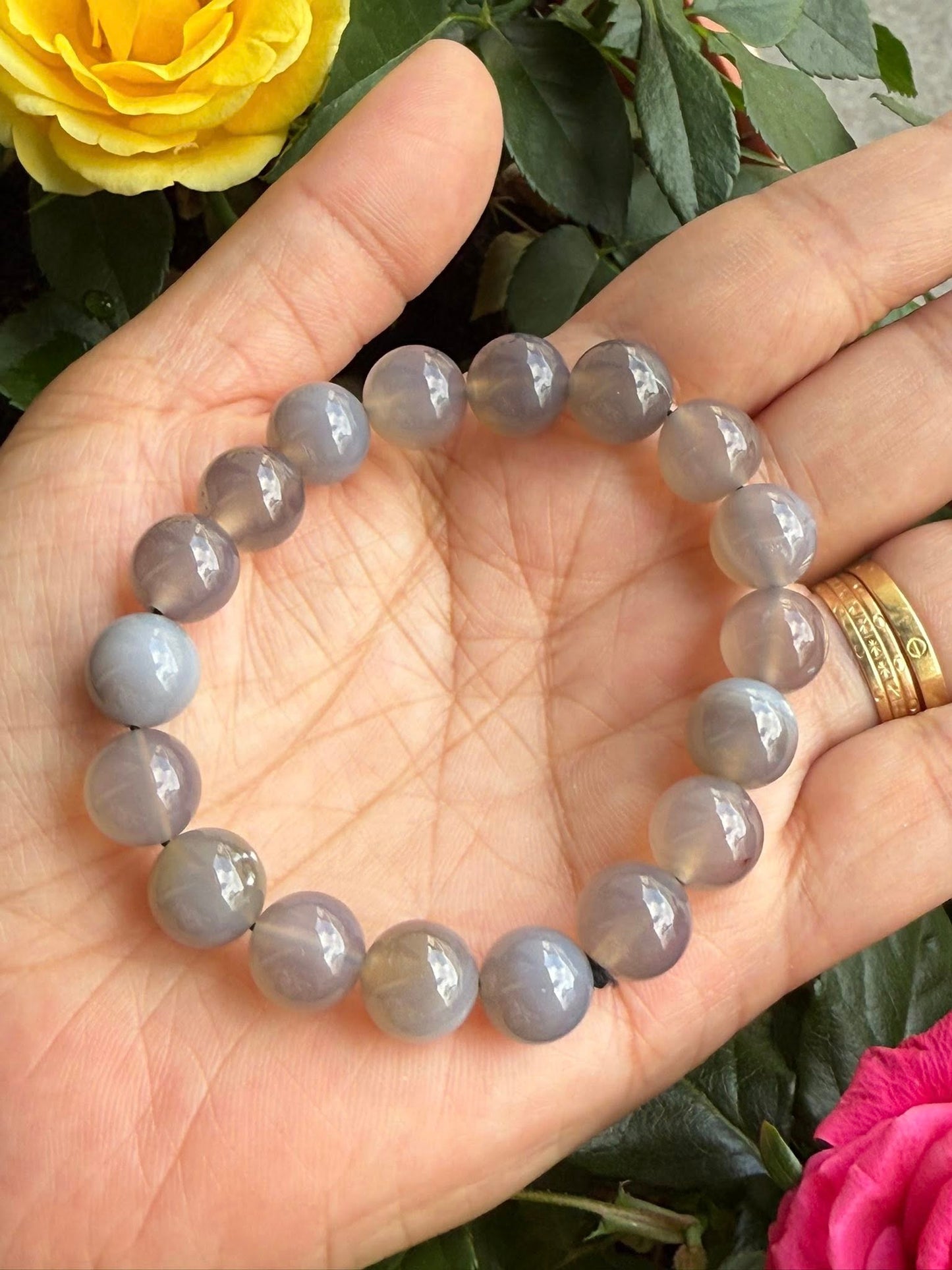 Gray Agate Smooth Round 10mm