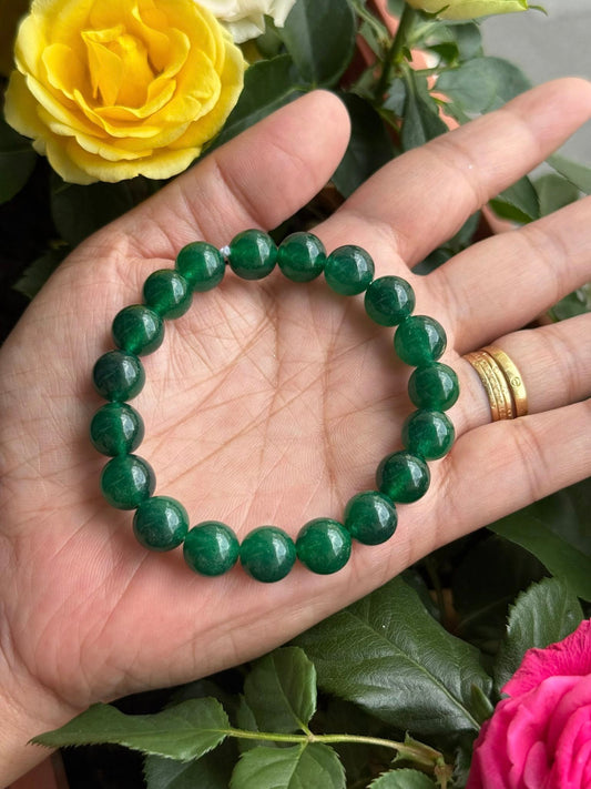 Ice Jade Emerald Green Round Smooth 10mm