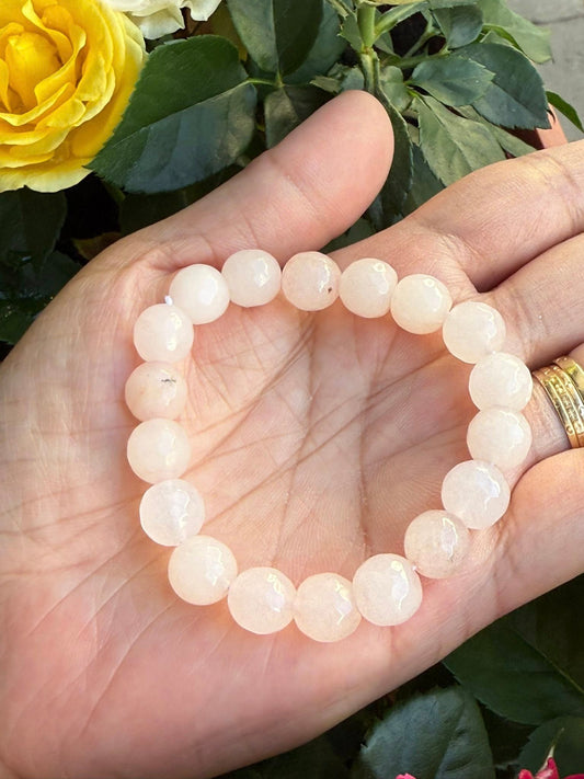 Colored Jadeite Jade Faceted 10mm Light Pink