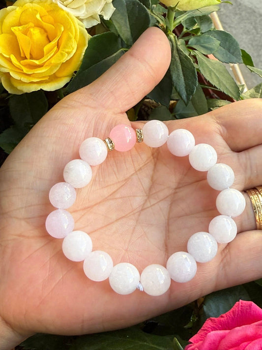 Colored Jadeite Jade Faceted 10mm White