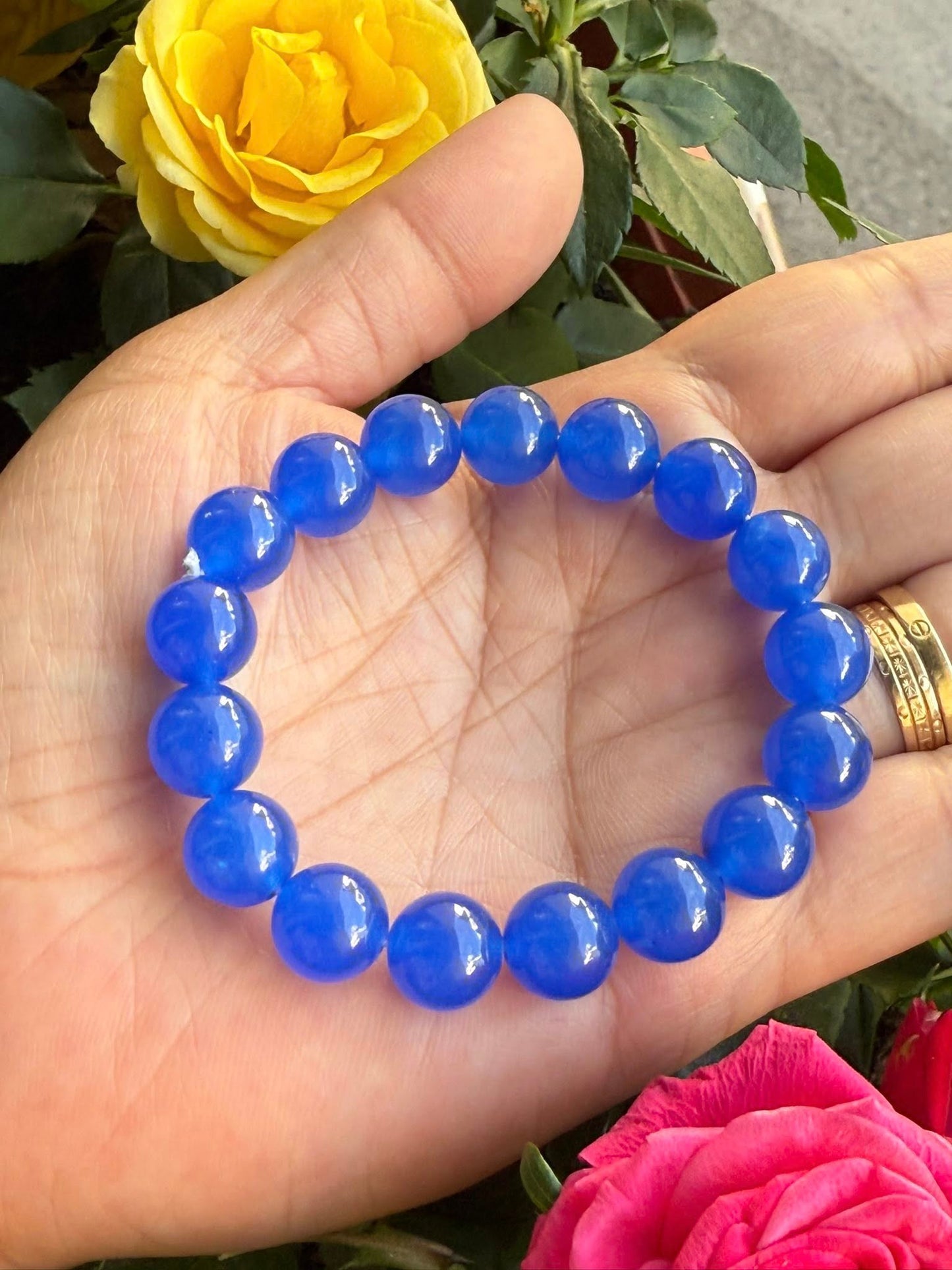 Ice Jade (Icy Jade) Blue Round Smooth 10mm