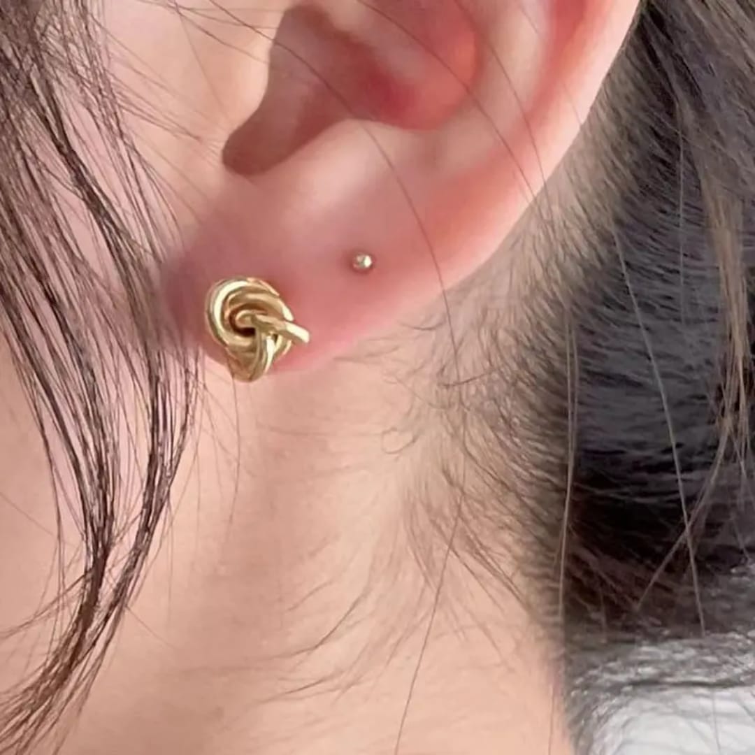 Goldplated 925 Silver Twisted Earring