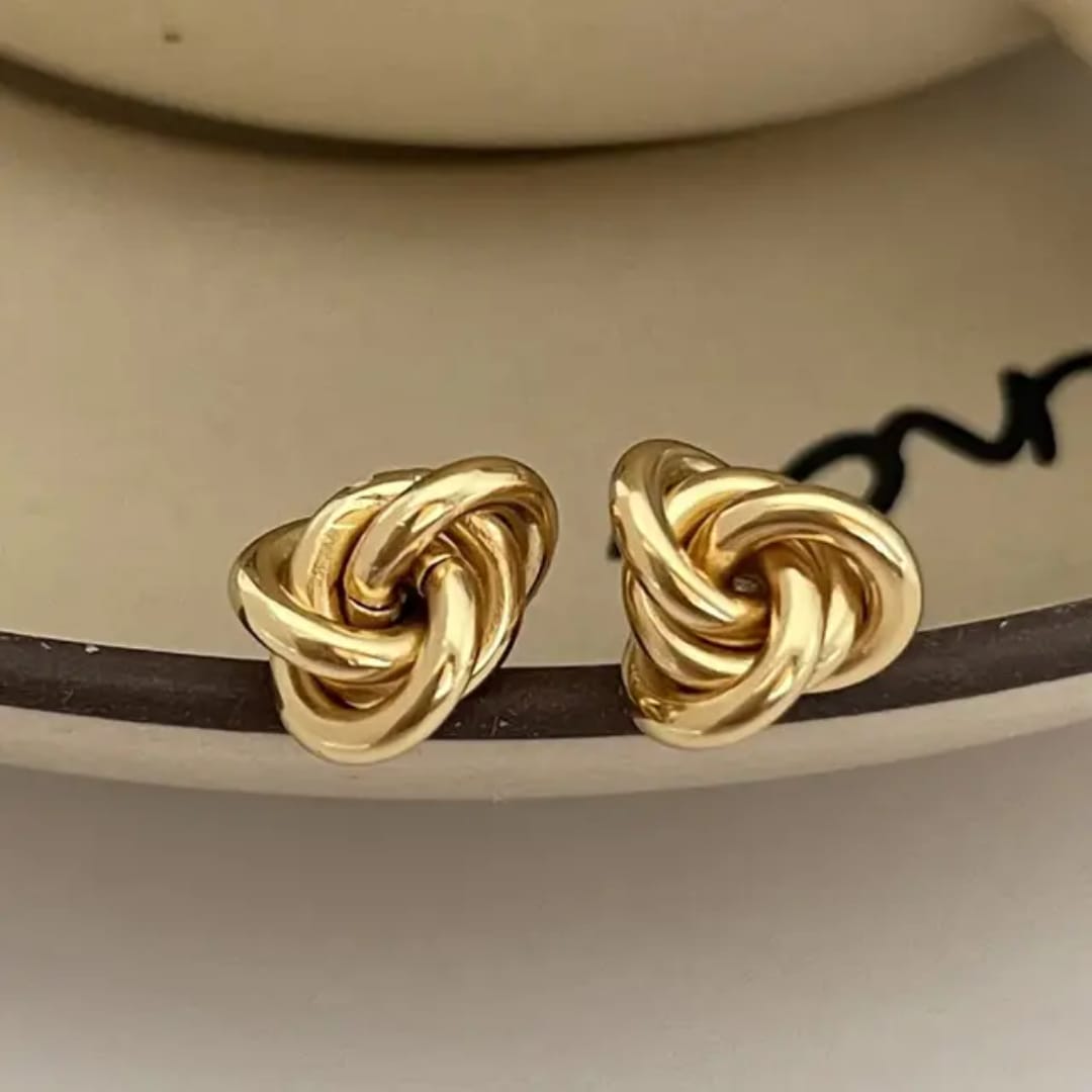 Goldplated 925 Silver Twisted Earring