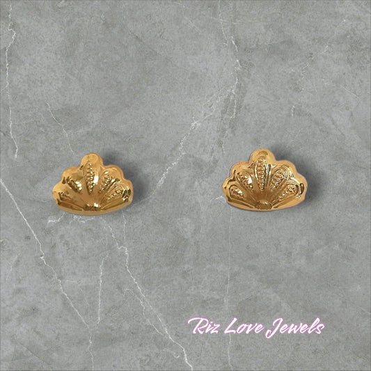 18K Real Gold Shell Earrings