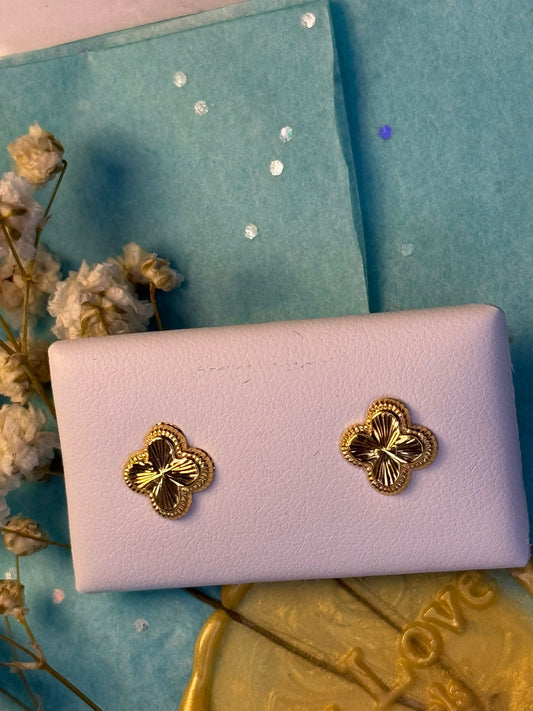 18K Real Gold Cat Earrings